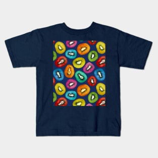 Multicolor Kiwi Pattern Kids T-Shirt